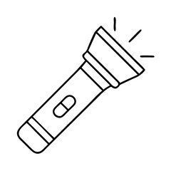flashlight icon, flashlight line art - simple line art of flashlight, perfect for flashlight logos and icons