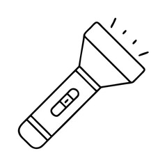 flashlight icon, flashlight line art - simple line art of flashlight, perfect for flashlight logos and icons