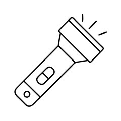 flashlight icon, flashlight line art - simple line art of flashlight, perfect for flashlight logos and icons