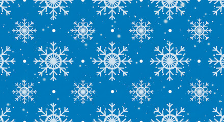 Winter Wonderland: Serene Blue Snowflake Pattern AI Generated