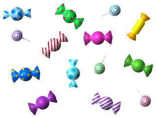 キャンディーのシームレスパターン　H-1