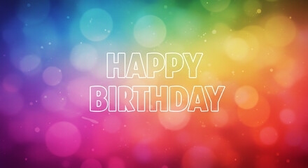 Rainbow Bokeh Birthday: Festive, Colorful Greeting AI Generated