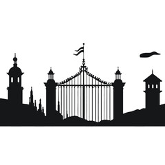 Fototapeta premium fence silhouette