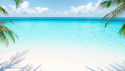 Obraz premium Pristine Turquoise Waters and White Sand Beach Scene