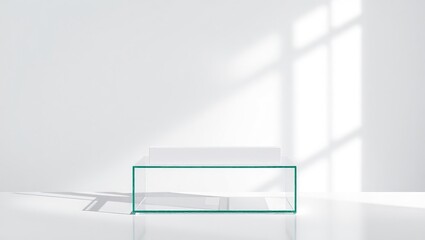 Modern Product Mockup on Sleek Glass Display Stand, High-Quality Image