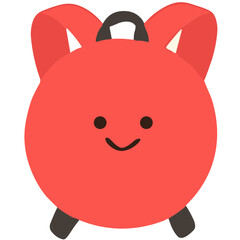 Flat illustration of a colorful school backpack with zipper pocket. Perfect for education, student life, travel, or back-to-school themes in design and creative projects.