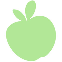 A cute green apple illustration with green leaves in flat cartoon style. Ideal for food icons, children’s design, healthy lifestyle visuals, or organic fruit concepts.