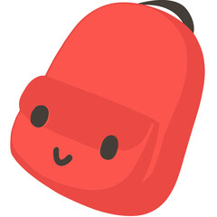 Flat illustration of a colorful school backpack with zipper pocket. Perfect for education, student life, travel, or back-to-school themes in design and creative projects.