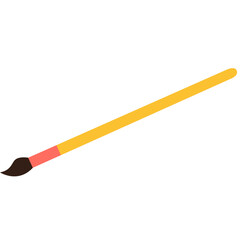 A flat design of a simple paintbrush with yellow handle, perfect for art projects, educational materials, or children’s illustrations. Ideal for creative and school-related visual content.