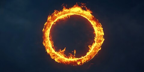 Fiery Ring in Dark Sky
