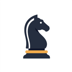 chess horse isolated on white, vector of chess knight