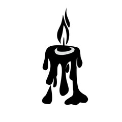 illustration of a flat burning candle