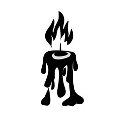 illustration of a flat burning candle