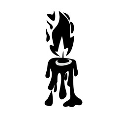 illustration of a flat burning candle