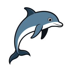 Fototapeta premium A playful cartoon dolphin jumping out of the water.