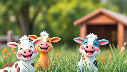 Joyful Farm Animals, Perfect for a Logo and Branding Design