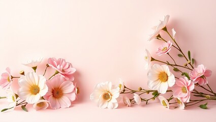 Delicate Pastel Floral Design on a Clean Background