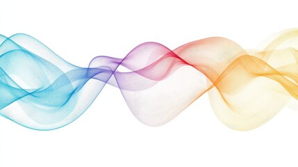 Vibrant Flowing Waves in Gradient Colors Representing Movement and Energy in Abstract Design