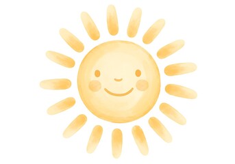 Fototapeta premium A watercolor illustration of sun