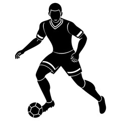 Obraz premium Scocer player vector silhouette single collection