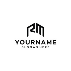 Letter R M logo design vector illustration