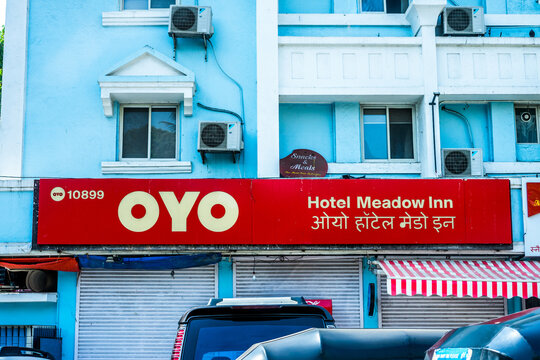 Mumbai, India - 7 April 2019: Oyo Hotel Meadow Inn Mumbai, Maharashtra, Mumbai, India