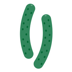 きゅうりのベクターイラスト：シンプルな野菜と食材アイコン - Cucumber Vector Illustration: Simple Vegetable and Food Ingredient Icon