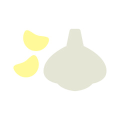 にんにくのベクターイラスト：シンプルな香味野菜と食材アイコン - Garlic Vector Illustration: Simple Aromatic Vegetable and Food Ingredient Icon