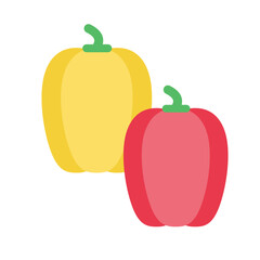 パプリカのベクターイラスト：カラフルな野菜と食材アイコン - Bell Pepper Vector Illustration: Colorful Vegetable and Food Ingredient Icon