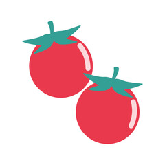 プチトマトのベクターイラスト：シンプルな野菜と食材アイコン - Cherry Tomato Vector Illustration: Simple Vegetable and Food Ingredient Icon