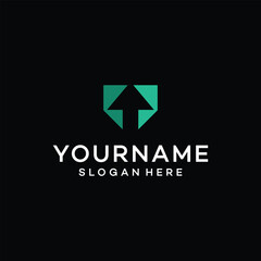 Naklejka premium arrow logo icon. Vector design template.