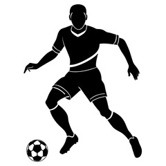 Naklejka premium Scocer player vector silhouette single collection