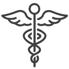 Caduceus Icon  for Healthcare Websites, Hospital Branding, Physician Services, Medical Applications and Professional Health Materials