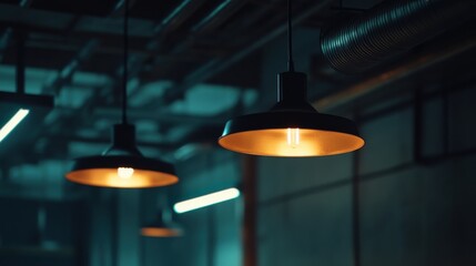 Electrician installing lighting fixtures in office space. Featuring precision and attention to detail