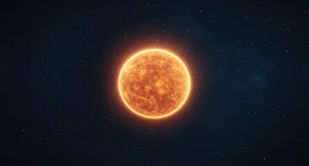 Obraz premium Bright Celestial Sun Against Dark Starry Background in Space