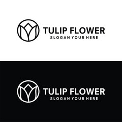 Fototapeta premium flower tulip logo concept design vector illustration
