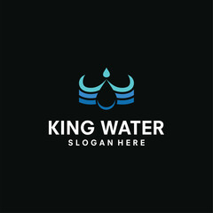 water crown logo vector template illustration