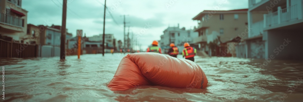 Aufkleber climate resilience in action urban flood management and emergency response - next-gen crisis mitigat