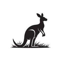 Vector silhouette image of a Kangaroo
