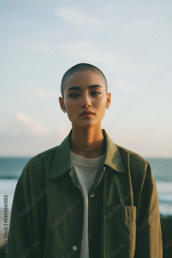 Aufkleber digital nomad lifestyle minimalist gen z remote worker explores coastal creativity with authentic se