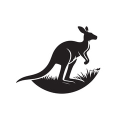 Vector silhouette image of a Kangaroo

