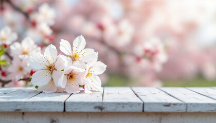 Spring and wooden table background. Spring flowers and wooden table for product display HD backdrop. Beautiful spring flowers and wooden table HD wallpaper