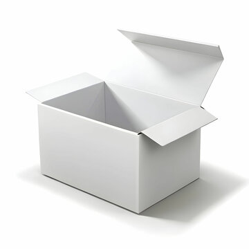 white blank cardboard box with flip top realistic