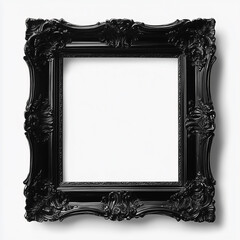 Antique black picture frame with clipping path