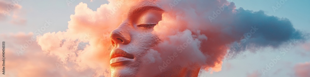 Poster ethereal mindfulness visualization immersive neurological wellness concept exploring cognitive seren