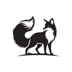 A wolf is standing on a rock with a black background
