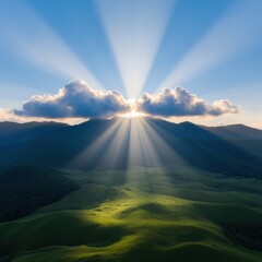 Holy Tuesday Transcendence Radiant Wellness Landscape with Divine Light Transforming Mindful Nature for Spiritual Marketing and Inspirational Branding