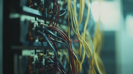 Electrician testing circuit connections in new building. Featuring skill and precision