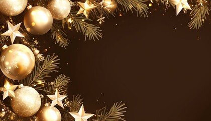 Golden Christmas Ornament Border