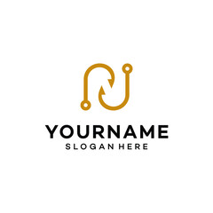 Fototapeta premium fishing hook icon logo design vector illustration